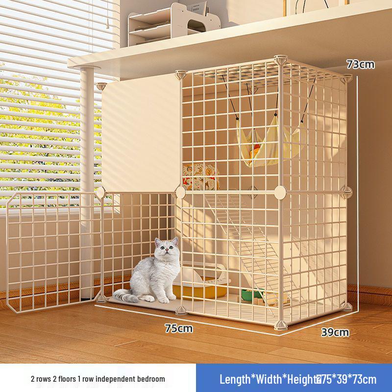 Indoor Cat Villa: Multi-Layer Winter Home & Toilet, Spacious Cabinet Bed