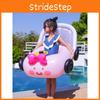 Inflatable Cartoon Car Seat Boat With Sunshade Steering Wheel For Children Swimming Activities
