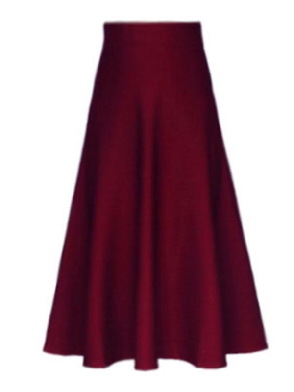 2025 High Waist Midi A-line Skirt - Versatile, Slimming, Plus Size, Hips Covering Women's Fashion for Spring, Autumn, Winter