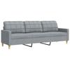 3 Seater Sofa Light Grey 210 Cm Fabric