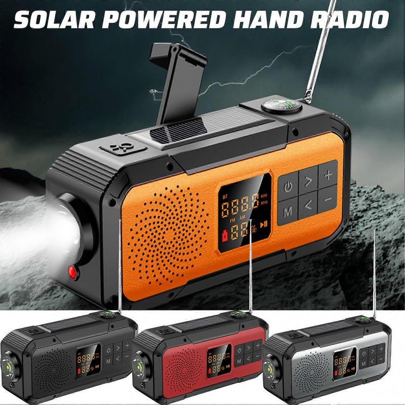 USB Mobile Phone Charging Radio Hand Crank Bluetooths Speaker LED Torchs for Emergency Lighting