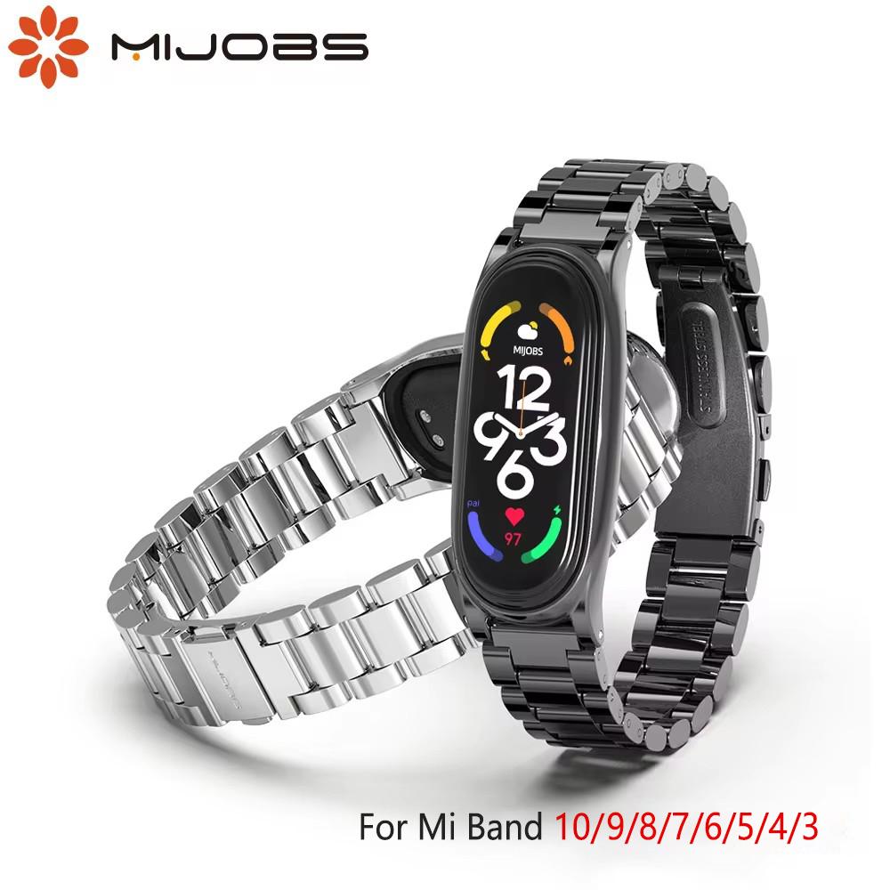 Metal Strap for Mi Band 10 11 9 8 7 6 5 Stainless Bracelet for Xiao mi Mi Band 10 Strap for Mi Band 9 Mi Band 8 Wristband 3