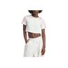 adidas Originals Baby Tea Striped Round Neck Slim Fit Short Sleeve T-Shirt Women Tops White IW5478
