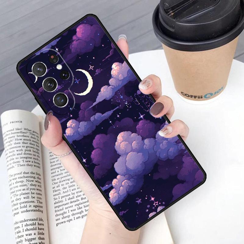 Moon Star Cloud Night Phone Case Cover For Samsung Galaxy S24 S25 Ultra S21 S22 Ultra S10E Note 10 Plus Note 20 FE S23