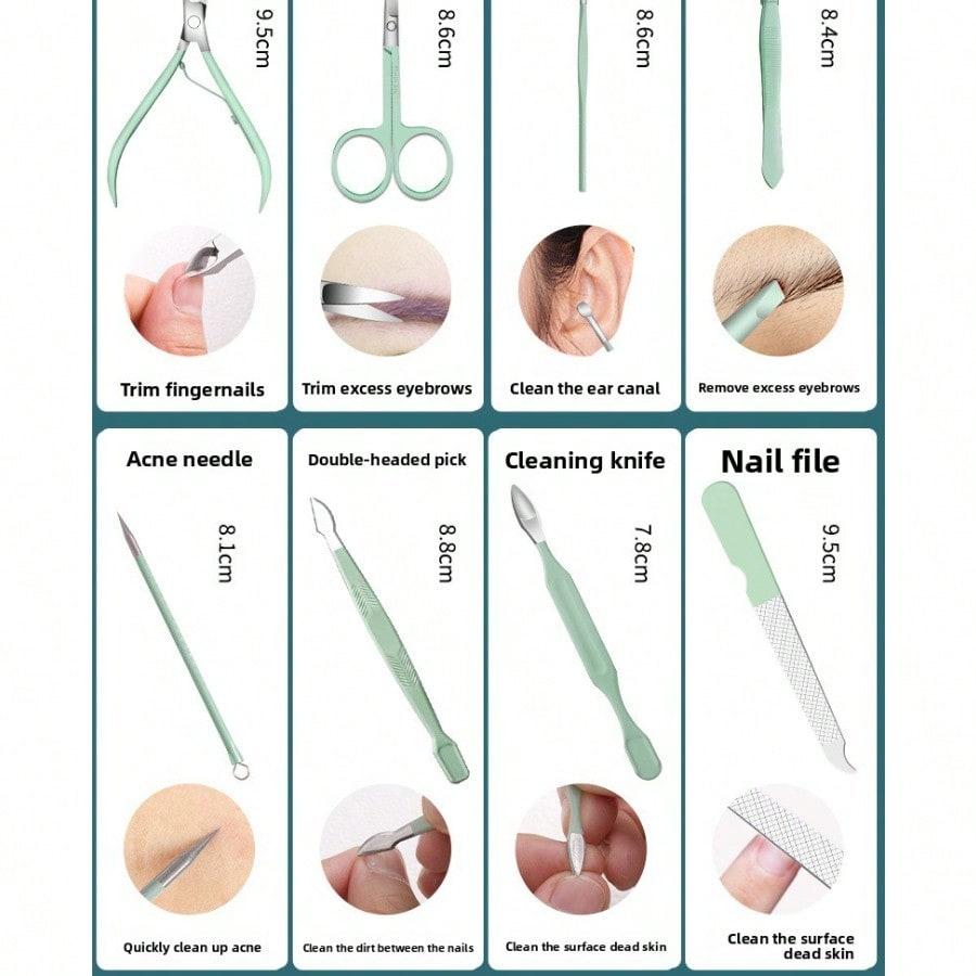 Nail clippers set, nail clippers set, nail clippers, pedicure tools, beauty set, 7-piece set, ear scoop