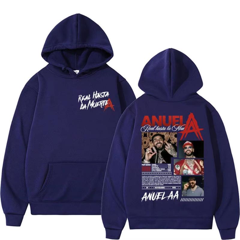 Rapper Anuel AA Real Hasta La Muerte World Tour 2025 Merch Sweatshirt Men Women Fashion Hip Hop Streetwear Casual Hoodies Autumn