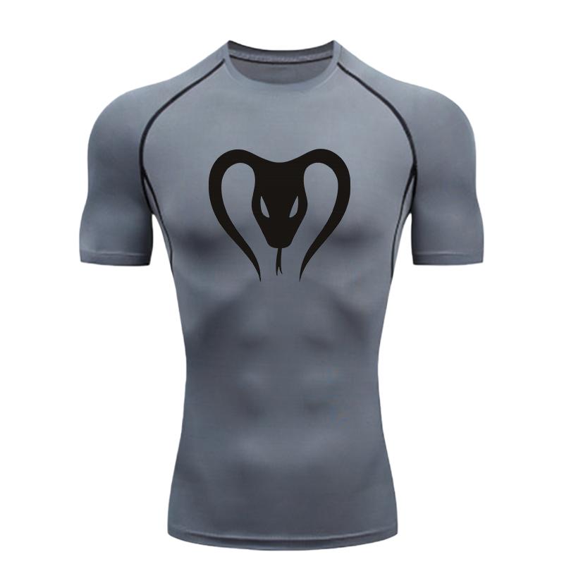 Men's Sports Training Fitness Moisture-Wicking Compression Workout Gym Fashion Tee Quick Dry Short Sleeve T-Shirt Fitness Sweatshirt Top