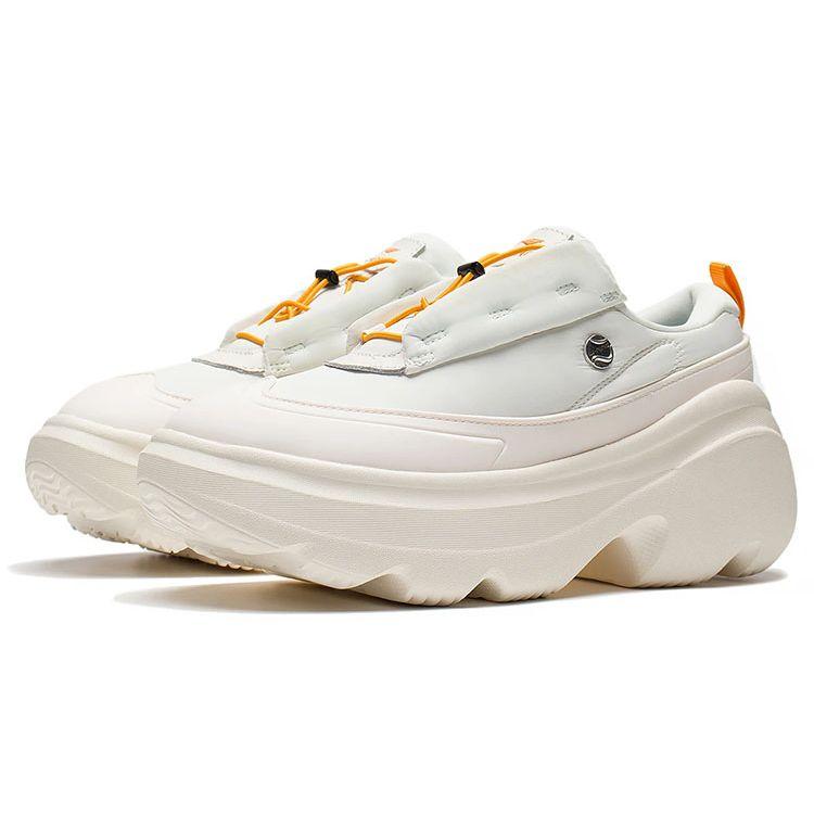 Li Ning Puff Comfortable Thick Sole Shock Absorbing Non-Slip Wear-Resistant Increased Height Low-Top Casual Shoes Women Casual Shoes AZGS072-1