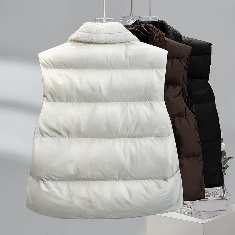 Damen Daunenweste 90% Daunen Lockerer Schnitt Revers