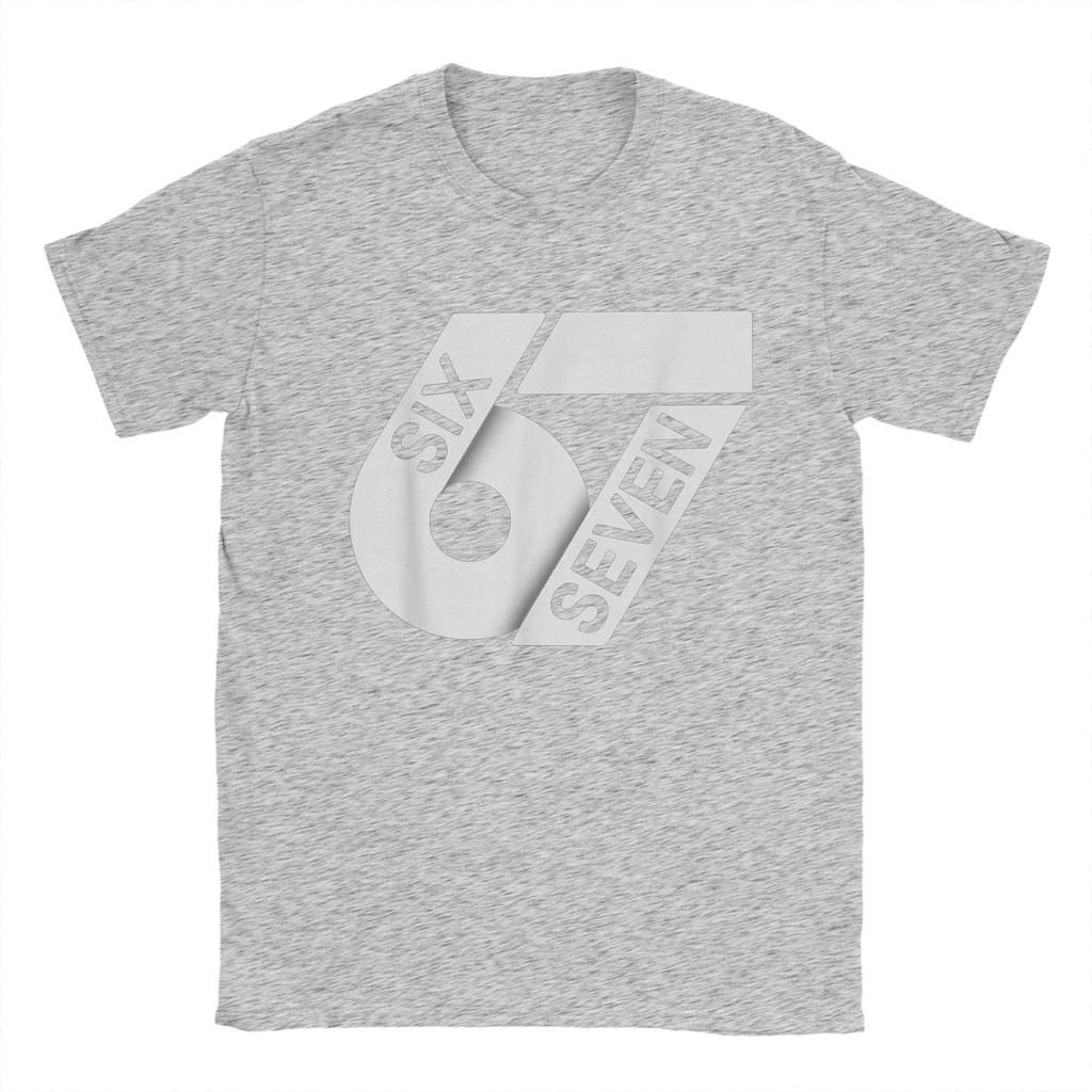Six Seven 6 7 Meme T-Shirts Men Gen-Alpha Slang Vintage Pure Cotton Tees O Neck Short Sleeve T Shirts Big Size Clothes
