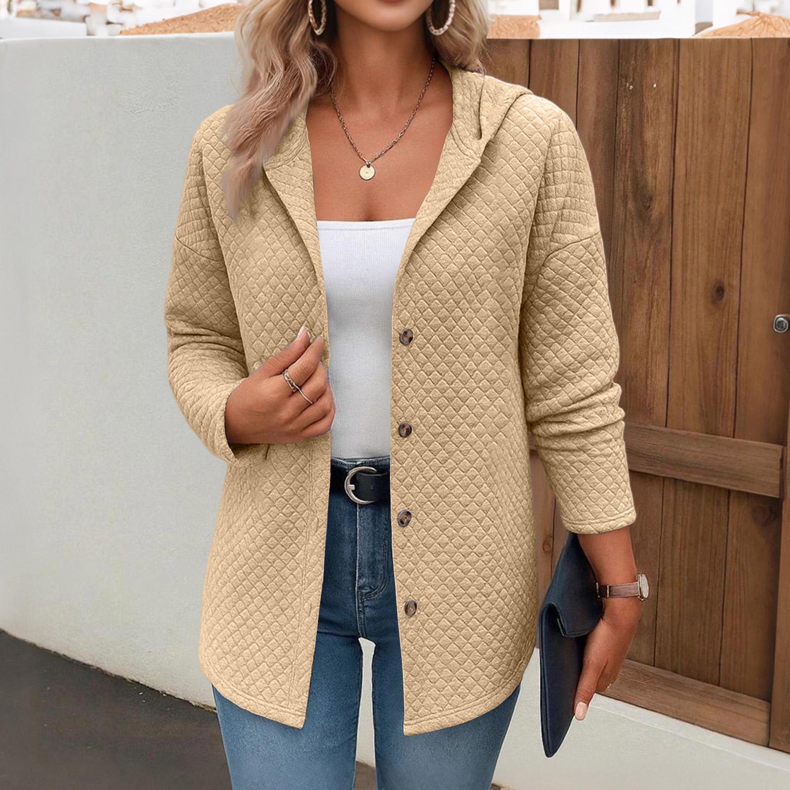 

Женский свободный модный кардиган с длинным рукавом и капюшоном, куртка-толстовка в клетку и однотонная S жёлтый