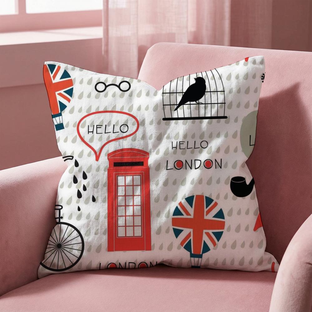 LOVE England Bedruckte Kissenhülle Mehrzweck-Kissenbezug für Zuhause & Auto - Wendbar, Weich & Langlebig für den täglichen Gebrauch