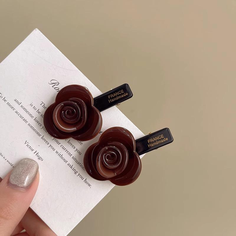 Rose Flower Acetic Acid Hair Clip AtmosphereSide Bangs ClipGirlish Side Clip Broken HairDuckbeak Clip Hair Accessory