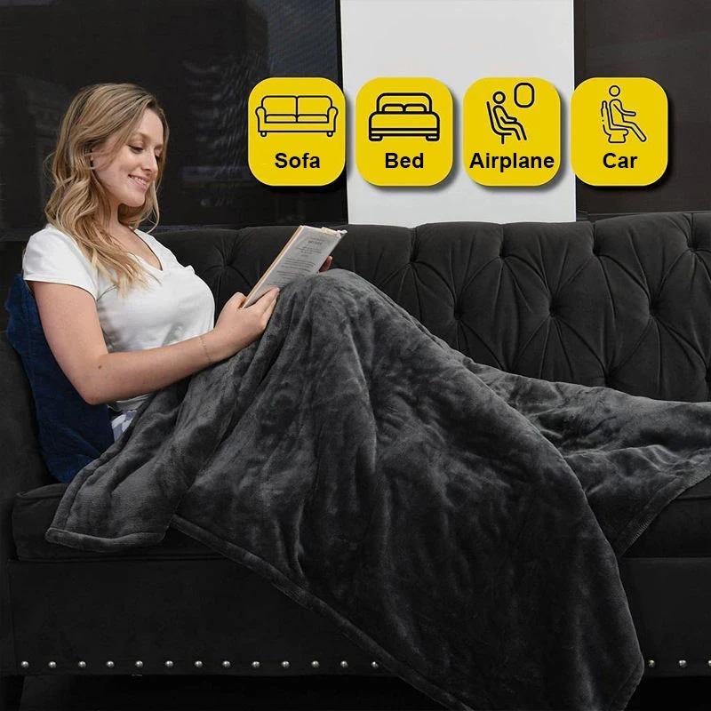 Electric Blanket Flannel Blanket Mattress Winter Machine Washable Double Layer Temperature Control Warmer Heated Throw Blanket