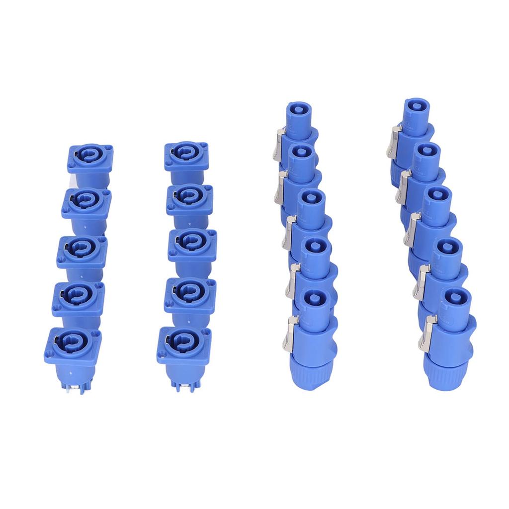 10 Sets 3-Pin Power Connector MaleFemale Plugs, Aviation Connectors, ABS, 10 Sets 3-Pin Power Connectors, Professional Stage Light Power Cable Plugs,