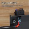 5PCS Toggle Switch 12v 30A Oval Rocker Switch 3 Pin Red Blue LED Lighted on Off Switch for Automative Car RV Marine Boat