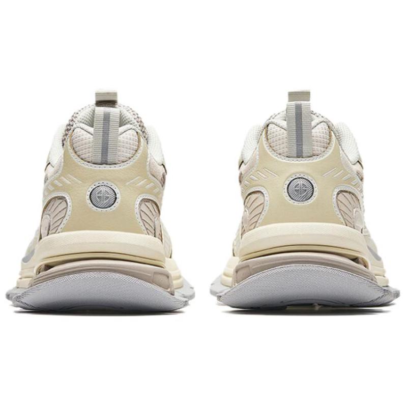 Anta Slip-Resistant Low-Top Running Shoes Men's Beige Gray Sneakers 112438805A-3