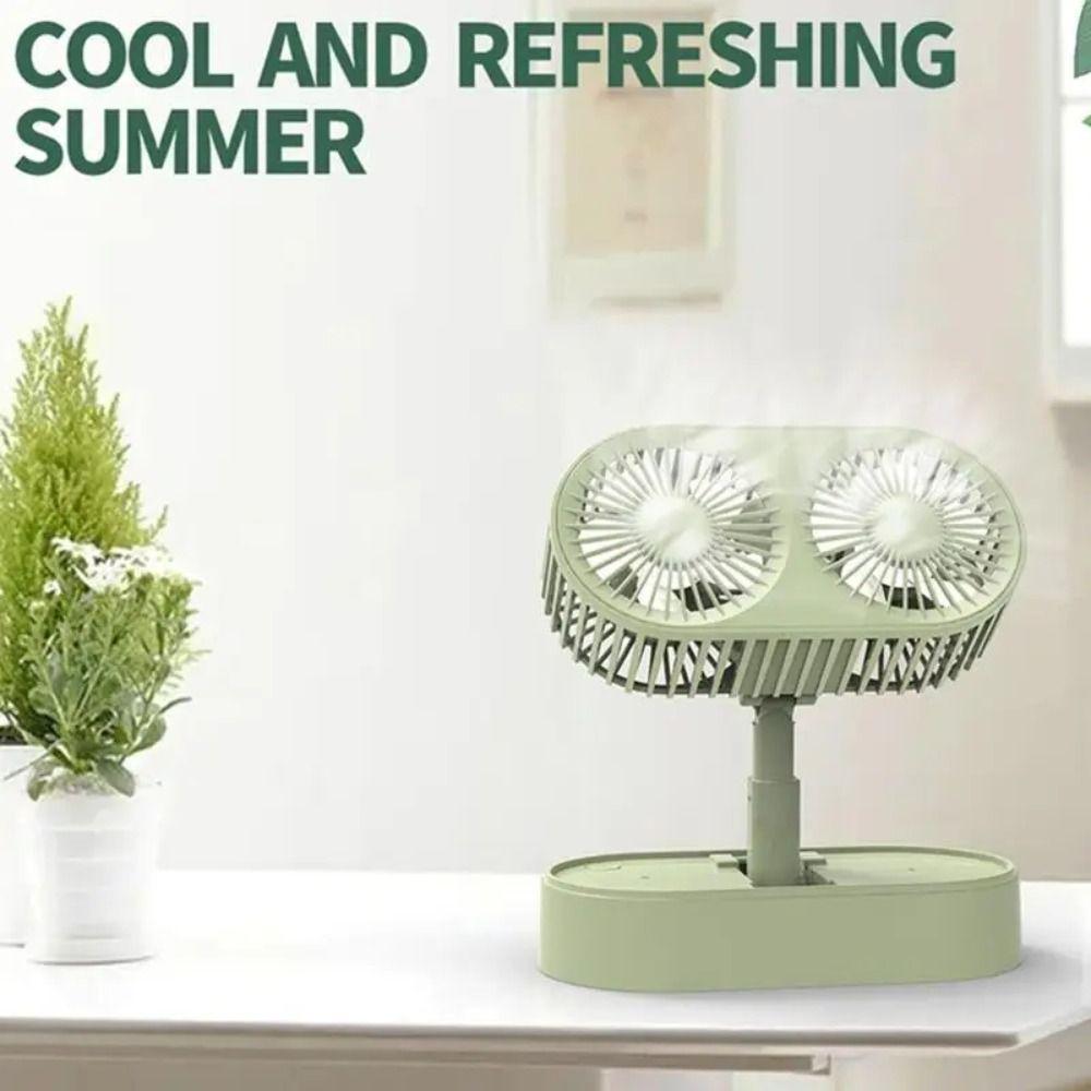 Telescopic Mini Table Fan Folding Air Cooler USB Desktop Small Fan Running