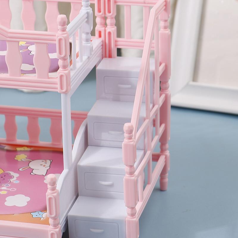 16Cm Doll Bunk Bed Toy Accessories Quilt Pillow House European Princess Bed