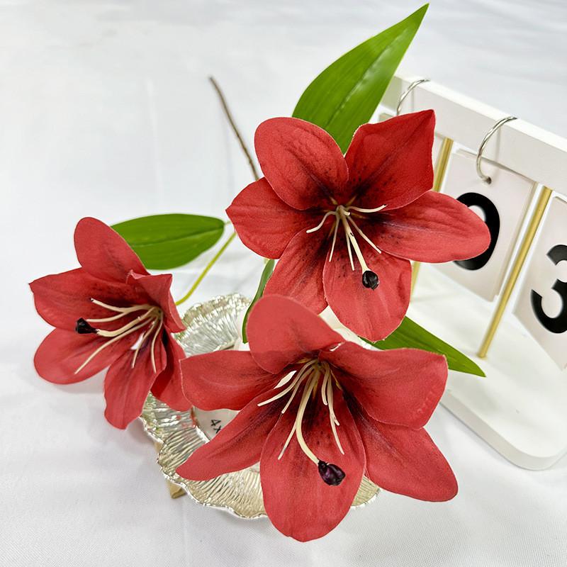Plant Simulated Lilium Spp Wedding Hotel Restaurant Desktop Decoration Props