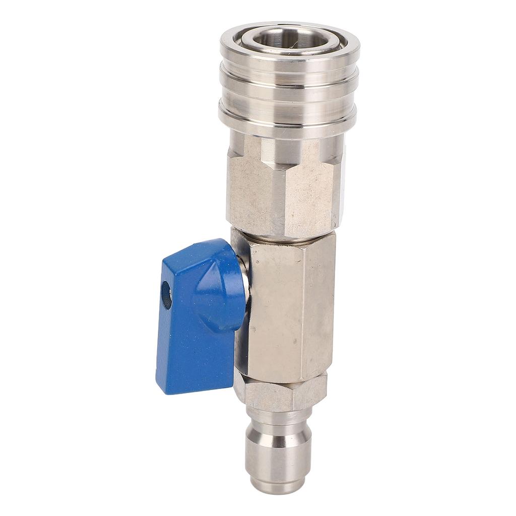 High Pressure Washer Ball Valve Stainless Steel 4500PSI 3/8 Inch Quick Connect Ball Valve for Power Washer Hose