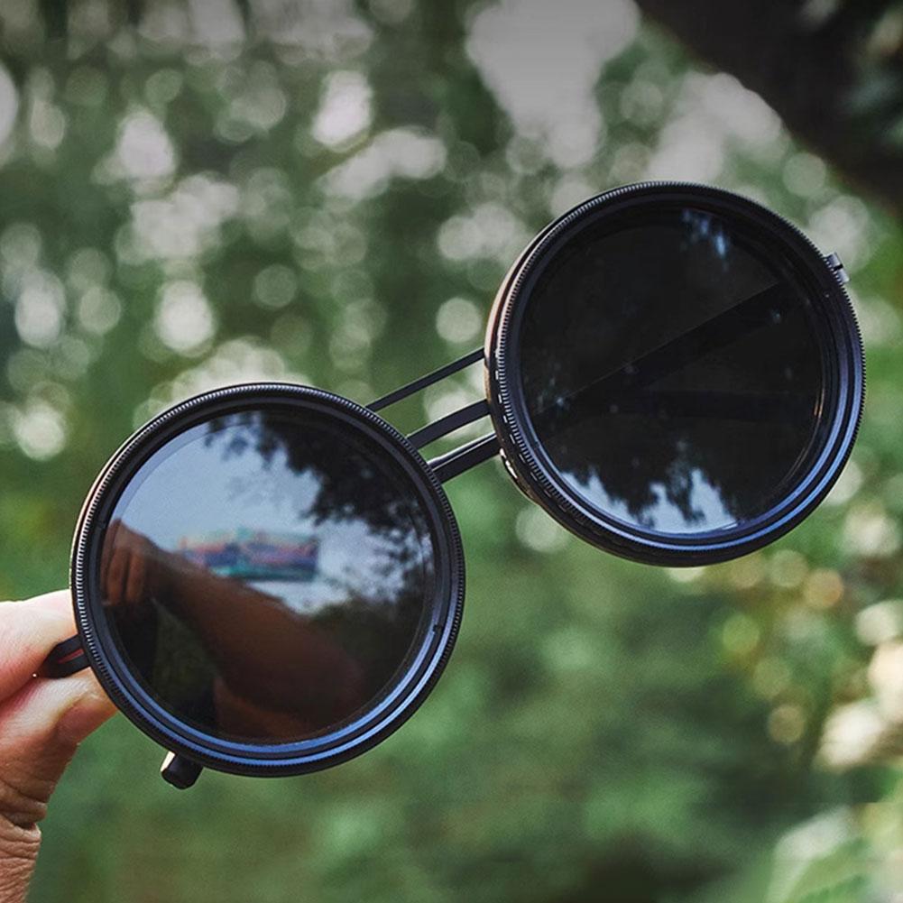 ND9 adjustable dimming sunglasses Retro Punk round men's outdoor fishing UV400 polarized driving sunglasses for Driving Fishing