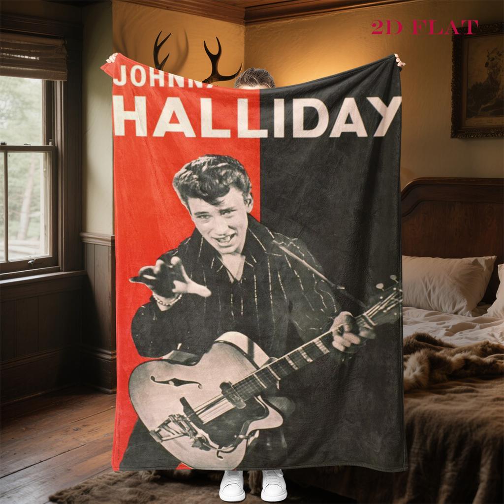 Rock Legend Johnny Halliday blanket Home Decor sofa blanket Digital printing Machine washable bedroom