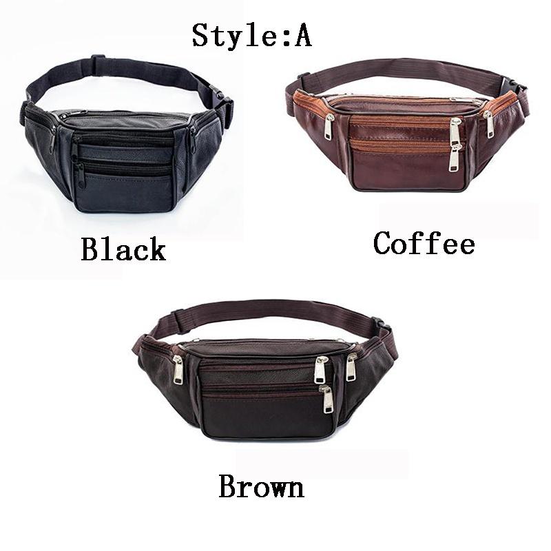 Borsello da vita impermeabile alla moda con tasche con cerniera multi-organizzate