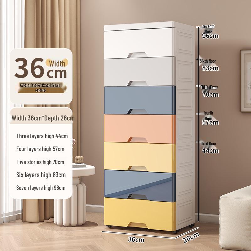 Five-Drawer Plastic Storage Cabinet for Household Organization