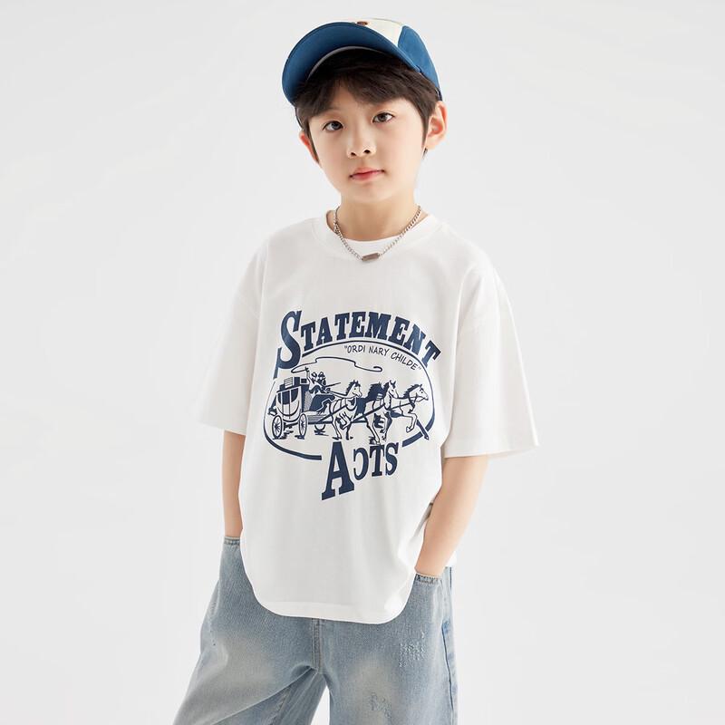 Jungen Reines Baumwoll Rundhals Kurzarm Kühlendes T-Shirt
