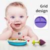 2021 New Kids Dish Meal Tray Children Silicone Food Plate Fruit Vegetable Baby Food Non\-slip Tray