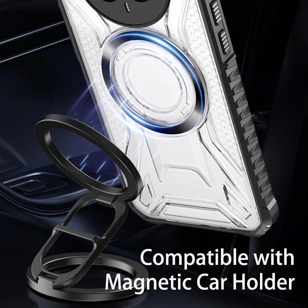 Magsafe Phone Case for Realme 14 Pro Plus Luxury Armor Magnetic PC+TPU Shockproof Hard Back Cover for Realme 14pro 14T 14X 13