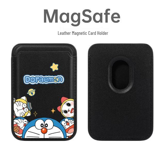 Doraemon Leather Magnetic Card Holder & MAGSAFE-Compatible Apple Phone Case