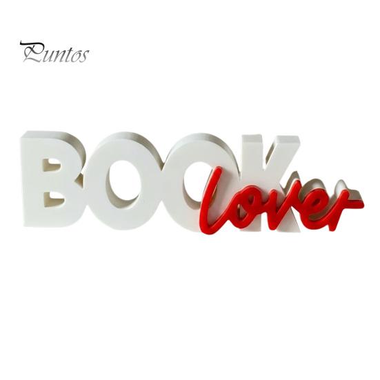 Bookshelf Decor for Reading Lovers 3D Printed Book Lover Ornament Decor, Letter Sign Minimalist Home Decoration Accessories Study Desk Corner Library,