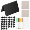 40Pcs Reusable Plastic Mini Chalkboard Sign Versatile Double Sided Chalk Board Food Label for Restaurant Cafe Office