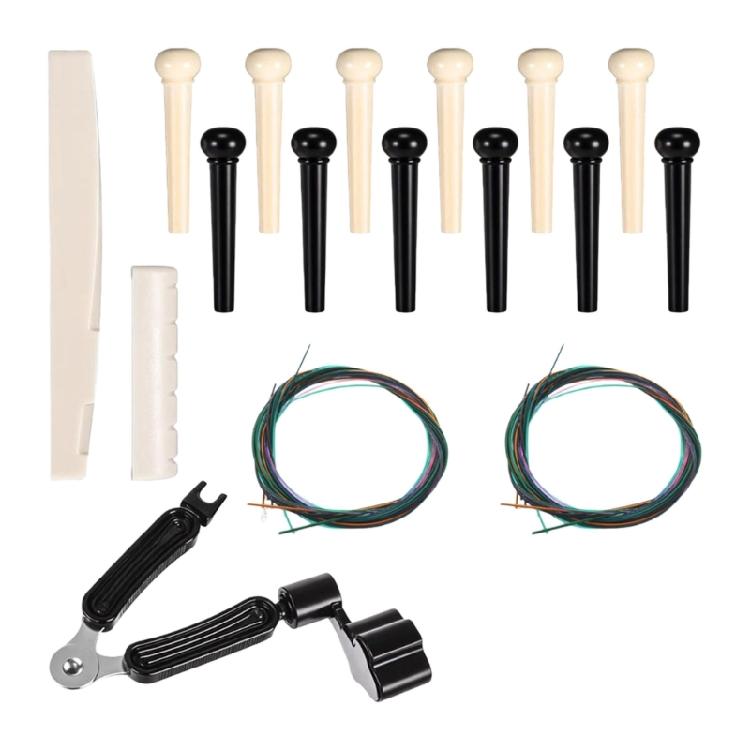 

Complete Guitar Accessory Set with Essential Bridge Pin Extractor for Smooth String Changing and Instrument Care 1