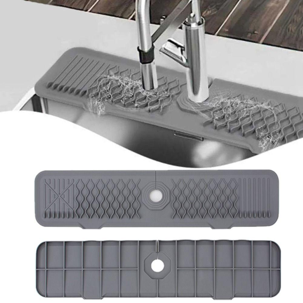 Extended Faucet Splash Guard Silicone Sink Protectors Mat Easy To Stall Sink Draining Pad  Hotel