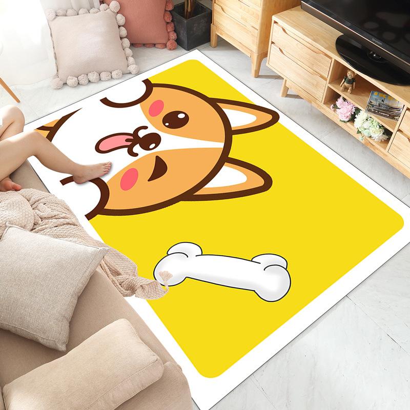 Cartoon Animal Carpet Pink Puppy Elephant Rug "My Friend" Mat Heart Star Children's Room Mat Non-Slip Home Decoration Floor Rug