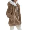Giacca Casual da Donna in Pile con Cappuccio Cappotto Monocolore Caldo Cappotti in Cashmere Giacca con Zip Moda Abbigliamento Donna Autunno Inverno