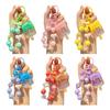 Cat Popsicle Keychain Heart Flower Bead Keychain Cute Transparent Popsicle Pendant Backpack Purse Charm Gift for Women Girls