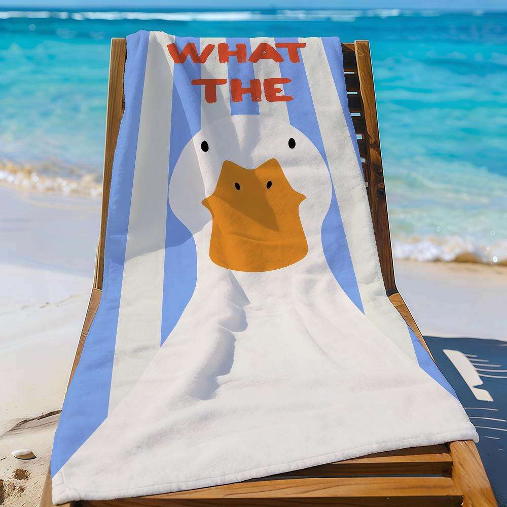 

Funny What the Duck Art Towel Sports Quick Dry Travel Camping Gear Sandproof Soft Light Large Beach Towel W40*H60(CM)