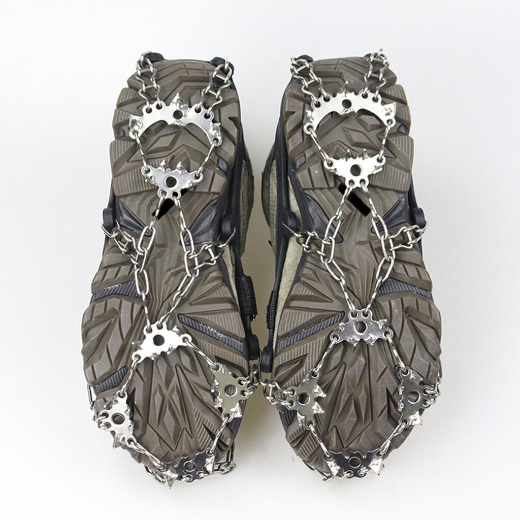 24 Tooth Stainless Steel Ice Crampons Anti Slip Snow Climbing Gear for Hiking Boots