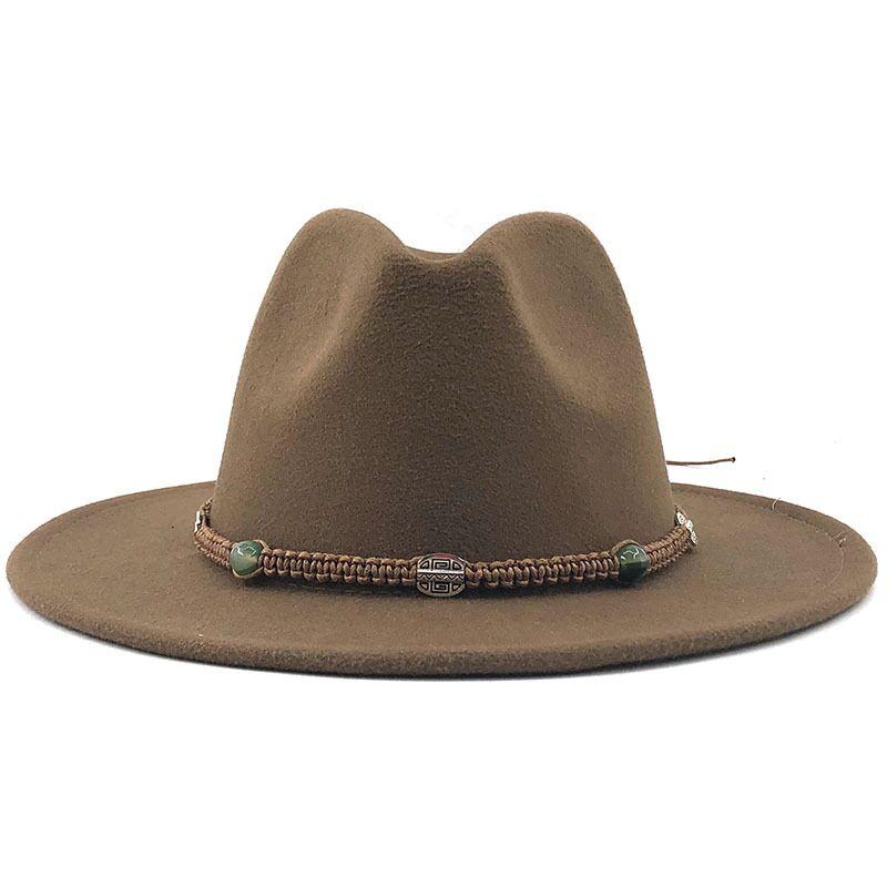 Cappelli Trilby Autunnali a Tesa Larga Moda Femminile Maschile Cappello a Cilindro Cappello Jazz Inverno Cappello Panama Fedora Vintage Uomo Cappello Mafia Feltro 56-60CM
