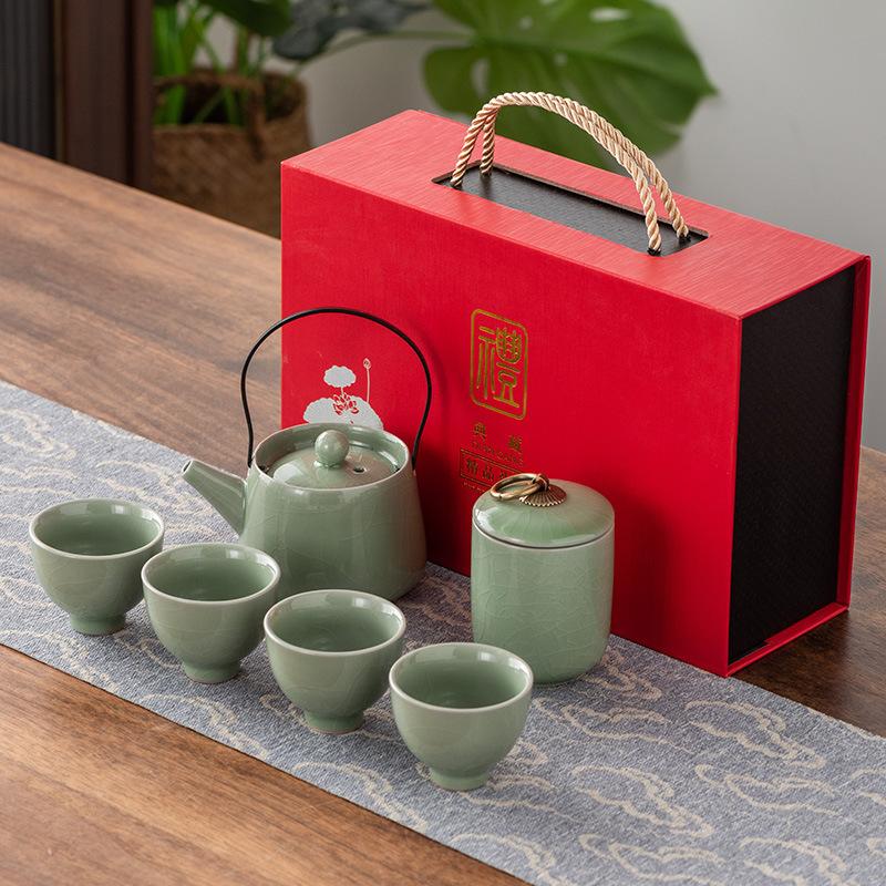 Geyao Ru Kung Fu Tee-Set Guochao Geschenkbox Keramik Tee-Set Geschenke Firmen-Jahresversammlung Geschenke