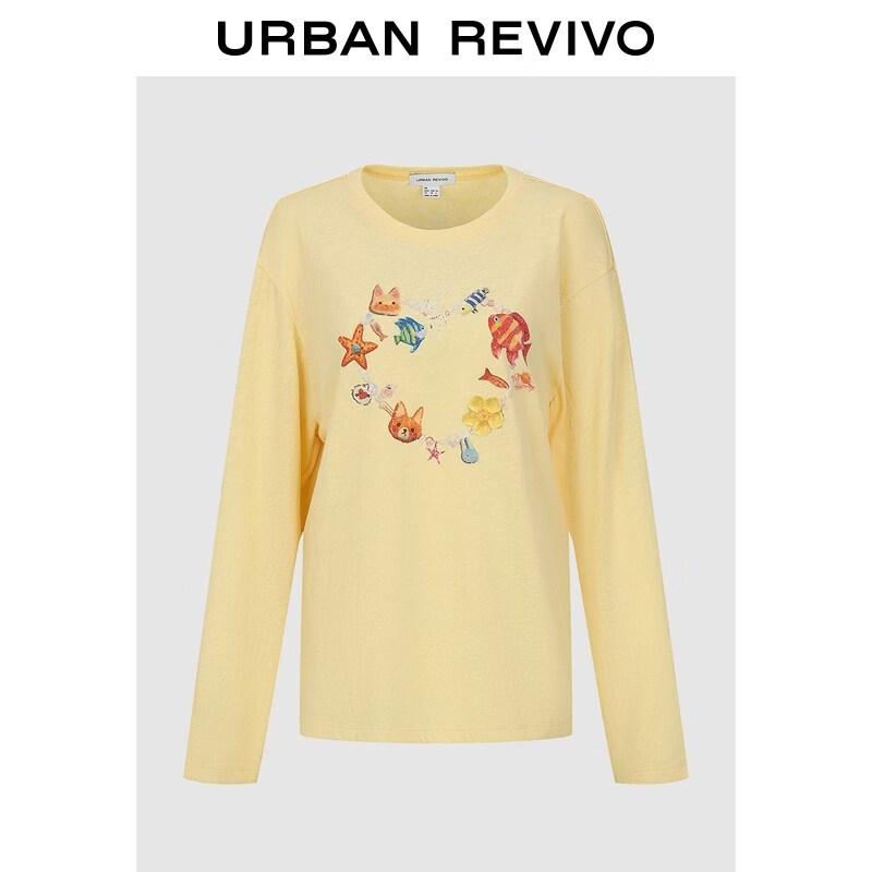 

UR 2026 Women s Beaded Print Round Neck T-shirt M