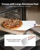 Pizza Stone, 508 x 355 mm Rectangular Cordierite Pizza Stone, Extra Large Baking-Stone with Aluminum Peel, 15 mm Thick Heat-Resistant Cordierite, for