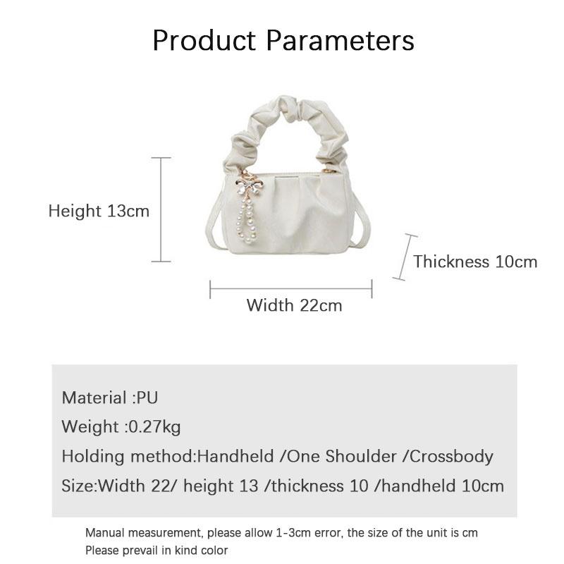 

Clouds Bags Women Shoulder Bow Pleated Bags Crossbody Handbags Female белый