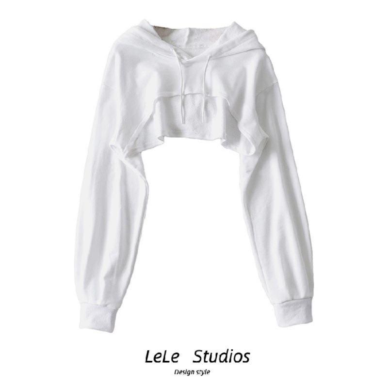 

Women s Irregular Cropped Long Sleeve Hoodie (2025 Early Autumn Style) XL