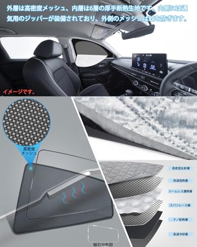 Loveyes Honda N-VAN Sunshade JJ1 JJ2 Mesh NVAN Car Camping Heat Insulation Sunshade Insect Repellent Built-in Magnet Driver Side Passenger Side Light