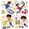 2026 World Cup USA Canada Mexico Boys Sports Static Cling Stickers, Soccer Elements No Trace Decals for Window Storefront Decoration